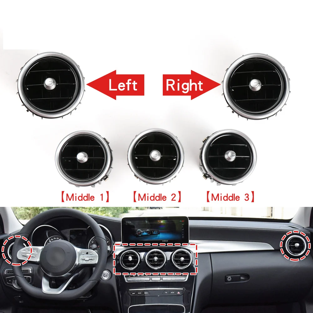 

For Mercedes Benz GLC C Class W205 W253 Car Front Dashboard Central Air Conditioner AC Vent Grille Complete Assembly