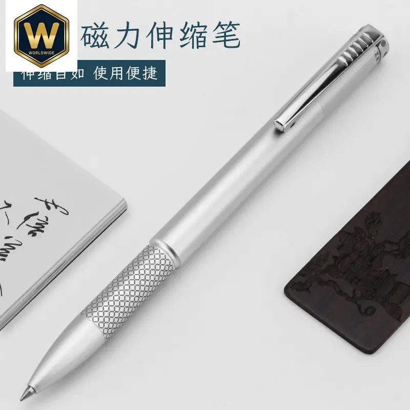 For Zaitang Z8 Aluminum Alloy Magnetic Retractable Pen, Fidget Pop Pen, Creative Stationery for Students, Minimalist Gel Pen