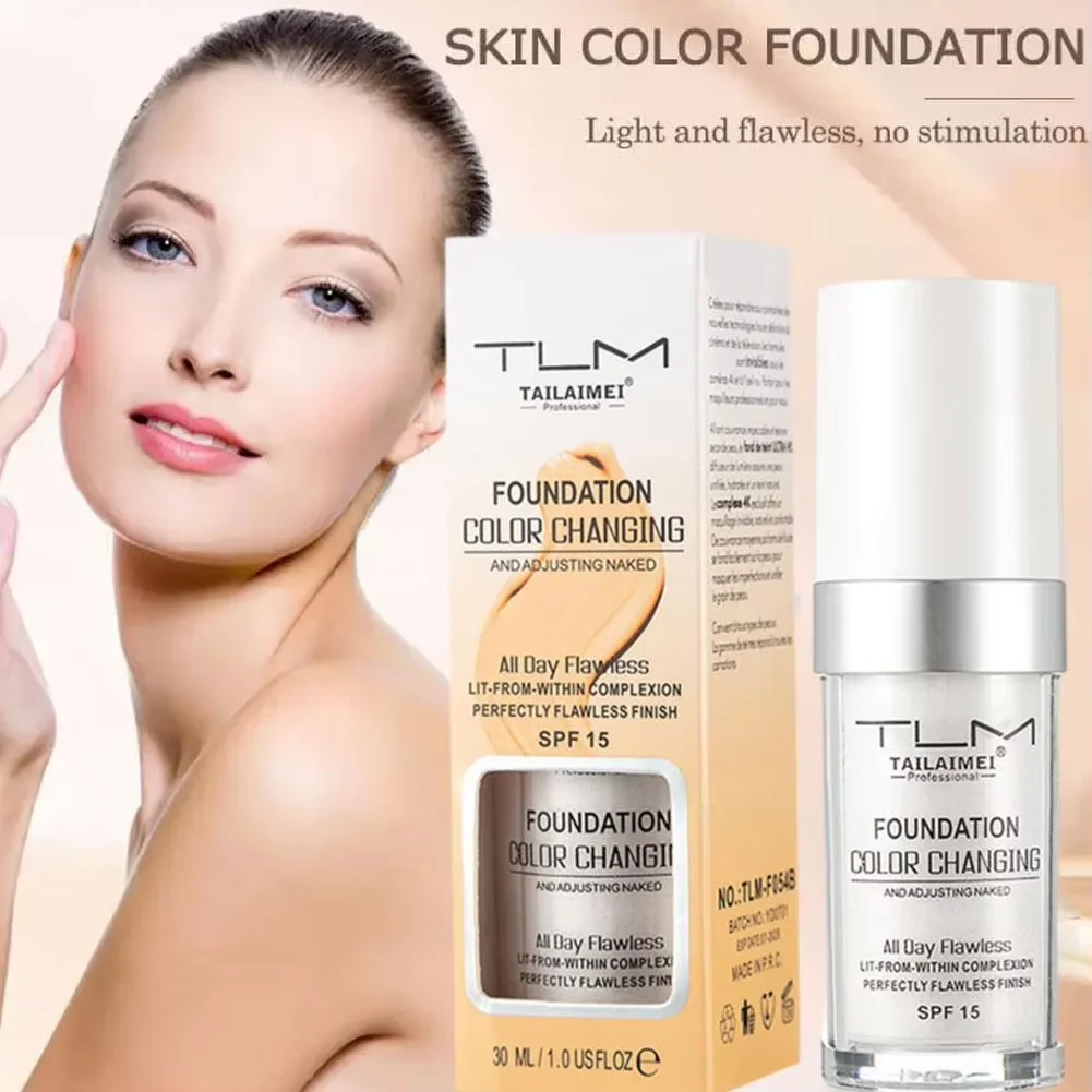 Base mágica que cambia de Color, 30ml, líquida, suave, mate, Base de maquillaje hidratante de larga duración, maquillaje coreano Maquiagem