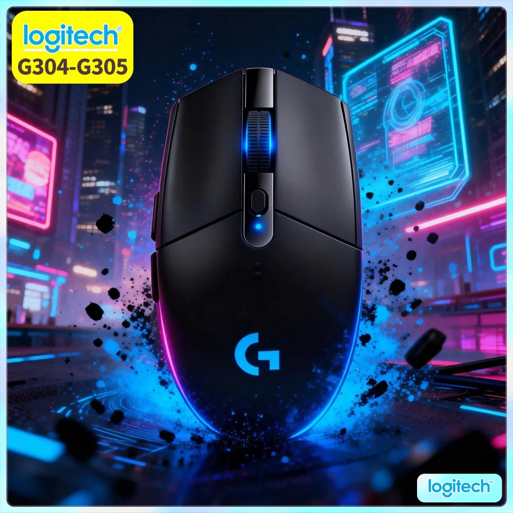 Logitech G305 Wireless LIGHTSPEED Mouse, 12000 DPI HERO, 6 Buttons, 250H Battery, 99G, Competitive PC Mac Gaming