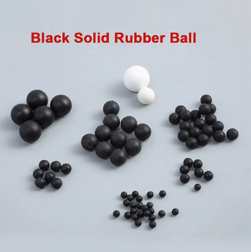 Black Solid Rubber Ball1/2/2.5/3/3.5/4/4.5/4.76/5/5.5/6/6.5/7/8/9/9.5/10mm Sealing Round Bead Wear‑Resistant Industrial DIY Part