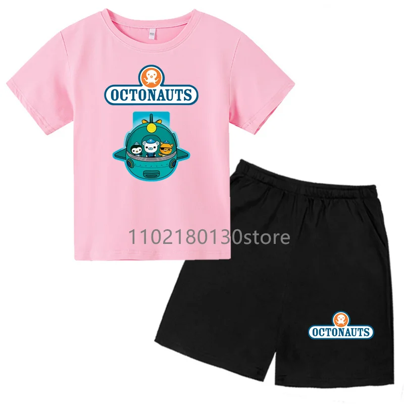 OCTONAUTS 3-14 Years Old Children's Summer T-shirt Suit Girl Charming Shirt Boy Shorts Sportswear Baby Toddler Sunshine Brand