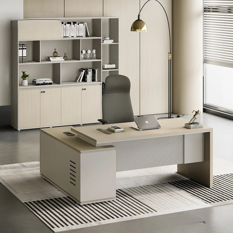 zo- Cabinets Are Simple, Supervisor, Manager's Desk, Modern Office, Boss Table, Computer Desk, Single Office, Executive D-