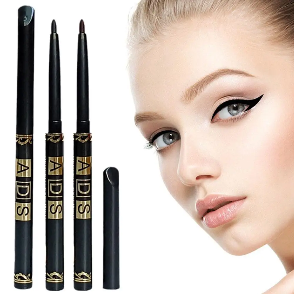 Penna per eyeliner nera, impermeabile, da indossare lungo, matita per eyeliner Matita per sopracciglia Fodere per occhi per trucco per donne J0W9