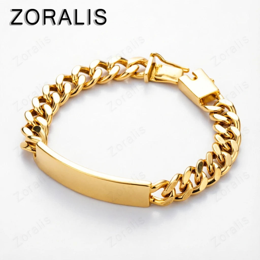 Pulsera de Plata de Ley 925 con Cadena de 20CM, Diseño Noble y Elegante, Chapado en Oro de 18K, 10mm, para Hombre, Joyería de Moda, Precio de Fábrica