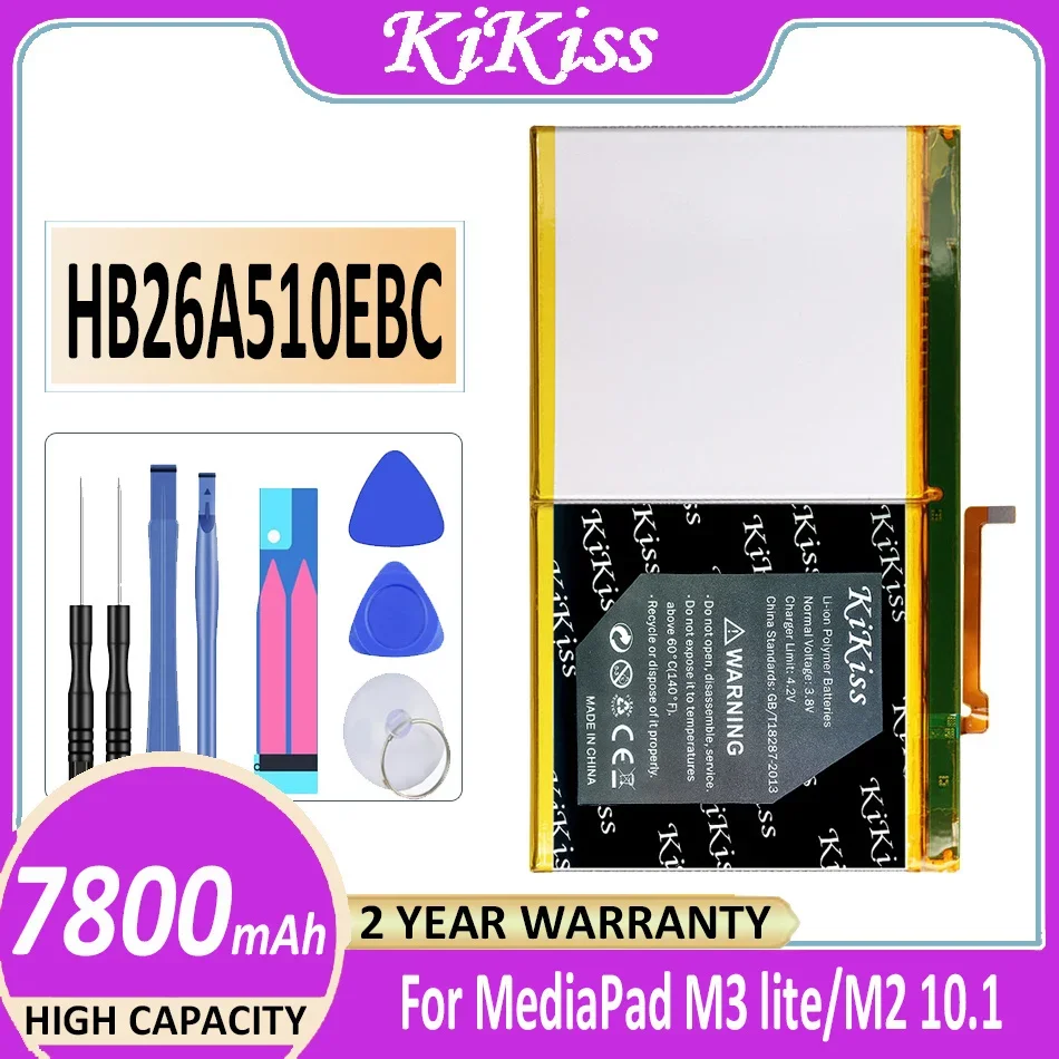 

Мощный аккумулятор KiKiss HB26A510EBC 7800 мАч для Huawei MediaPad M3 lite 10 M3lite M2 10,1