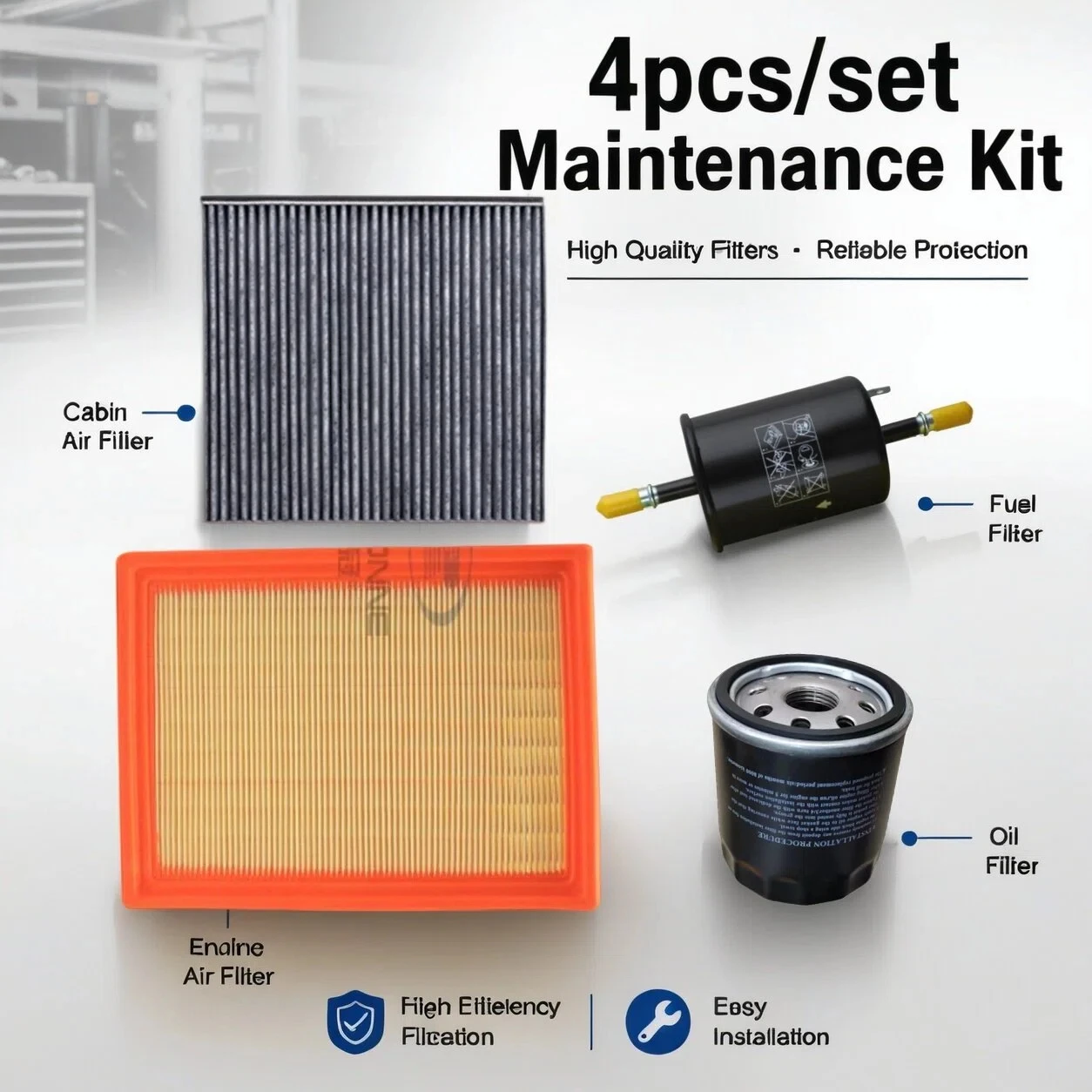 4pcs Filter Set For MG 5 MG5 1.5L 2012-2017 ROEWE SAIC 350 360 Cabin A/C Fresh Air Fuel Gas Oil Filter Kits 50016901 56561062