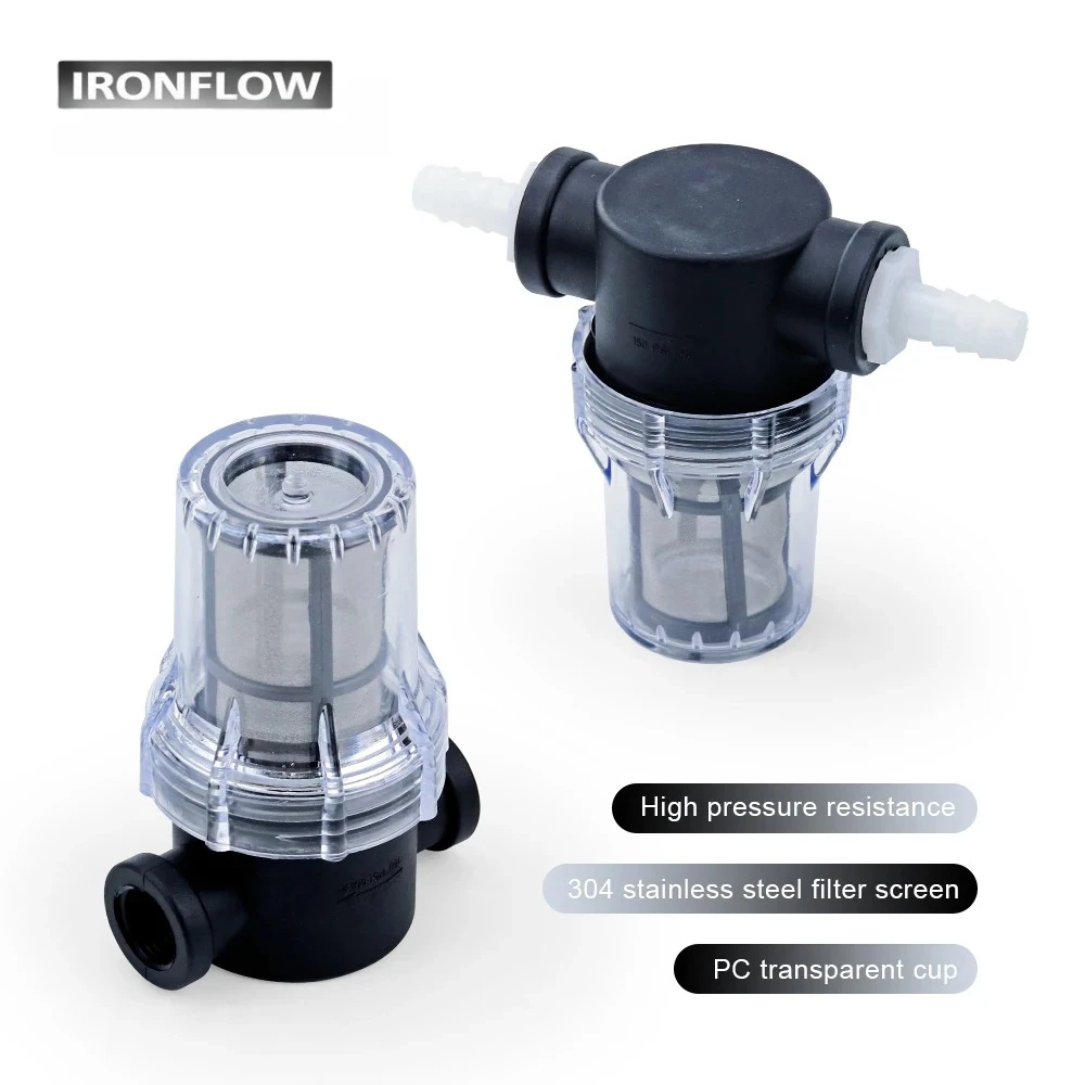 1/2'' 3/4'' Inline Filter 100 Mesh for Home Brewing Beer Water with 10 14 16mm Hose Joints