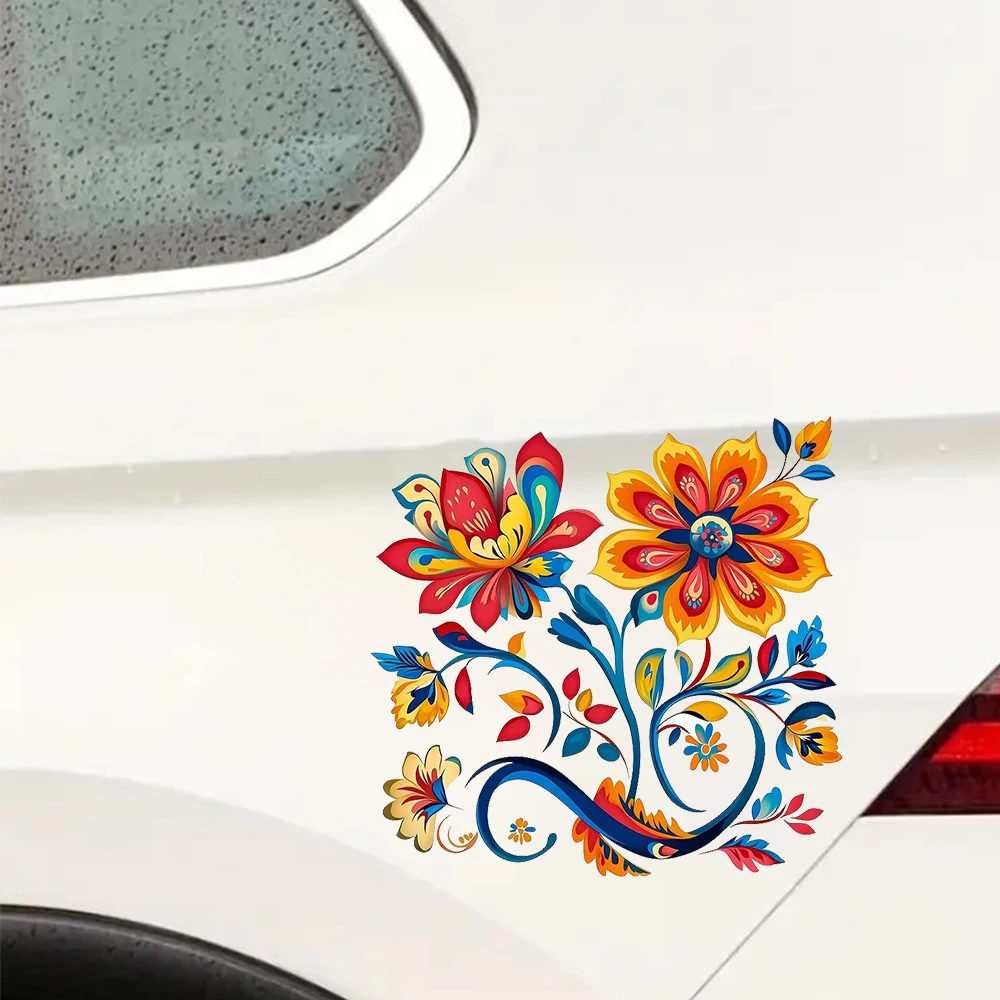 

Виниловая наклейка «Яркие цветы» 15 см, самоклеящаяся, для окон автомобиля, бампера, ноутбуков, водонепроницаемые аксессуары для экстерьера автомобиля