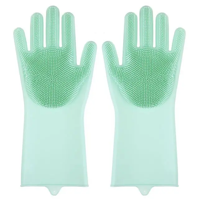 Pet Grooming Cleaning Gloves Dog Cat Bathing Shampoo Glove Scrubber Magic Dishwashing Cleanner Sponge Silicon Hair Removal Glove