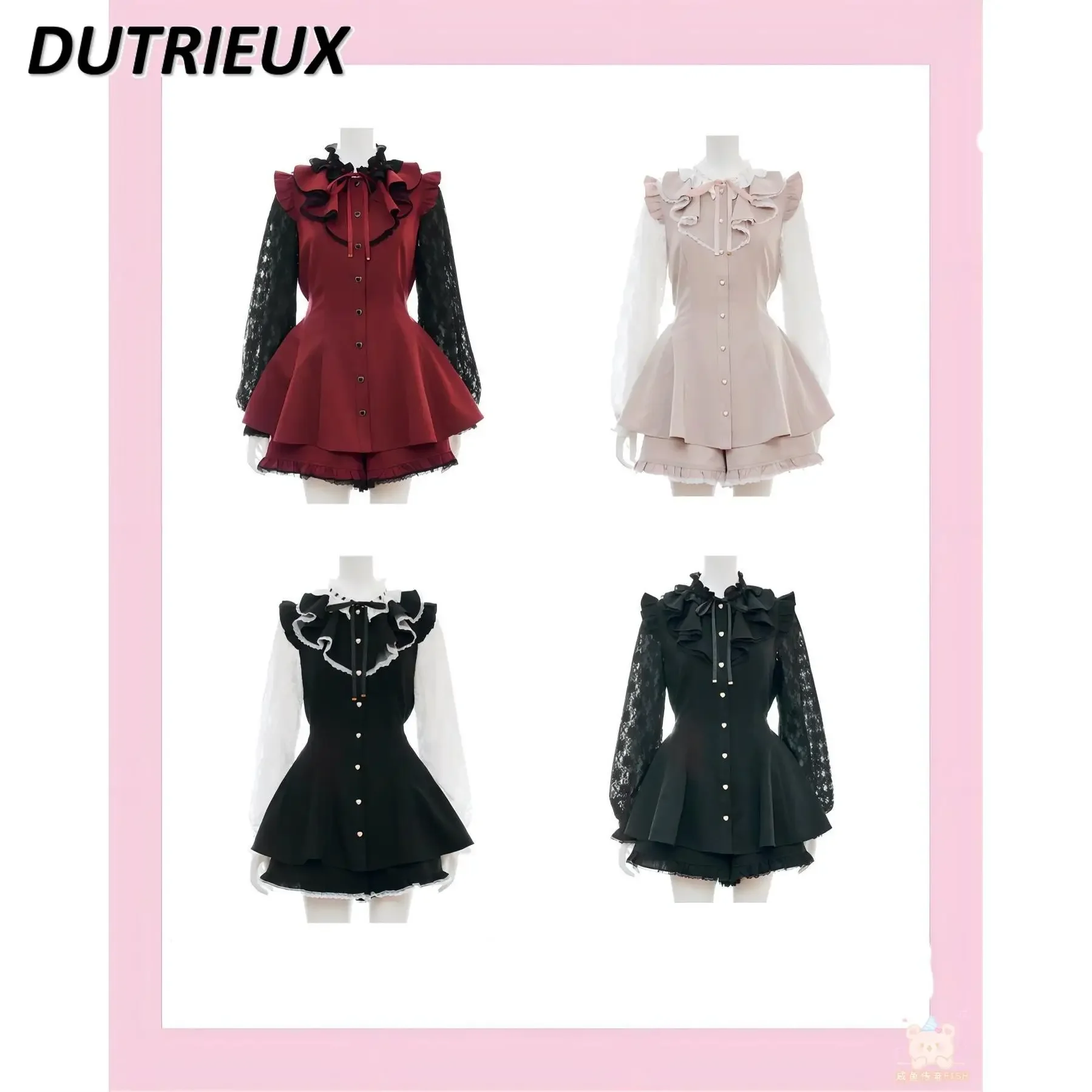 Sc Set Autumn New Original Lace Long Sleeve Top and Skirt Sets Sweet Cute Lolita Suit Japanese Style Women\'s Two Piece Outfits