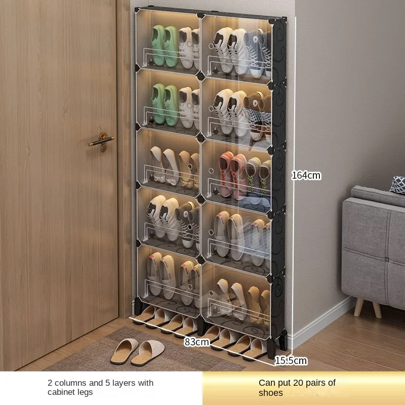 Simple And Easy Shoe Rack Folding Home Living Room Transparent Multilayer Cabinets Hallway Shelf Shoes Furniture Storage Box