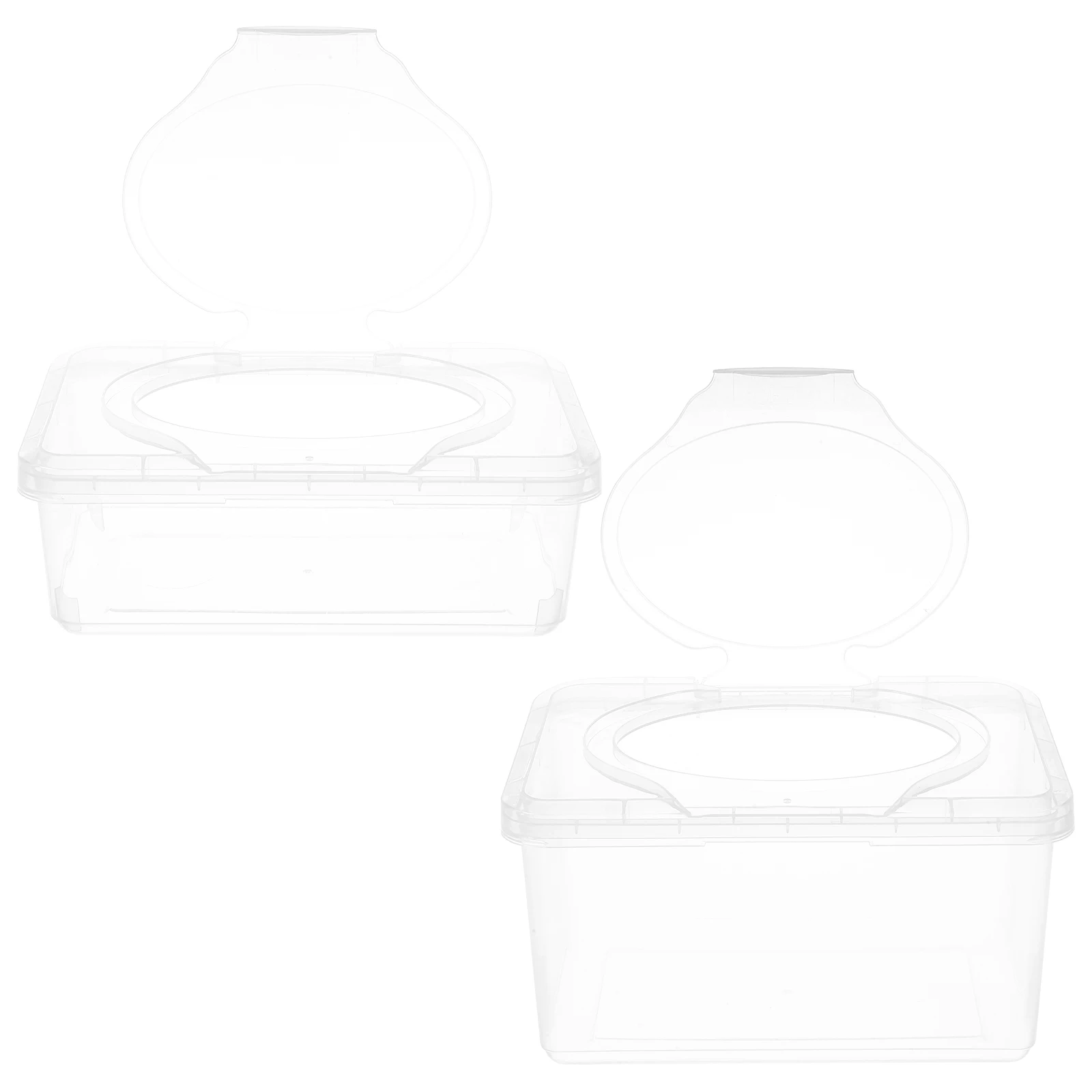 

2Pcs Transparent Wipe Container Flip-Top Design for Home Bathroom Car 1100ml 185ltrs Travel Refillable Dispenser