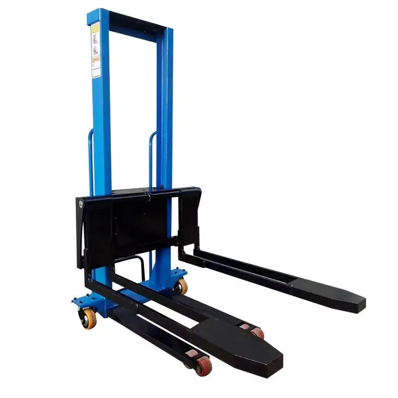 

Portable 1000 Kg Capacity Electric Forklift Wide Forks Small Hydraulic Pallet Stacker Equipped Handheld Remote Control Forklift