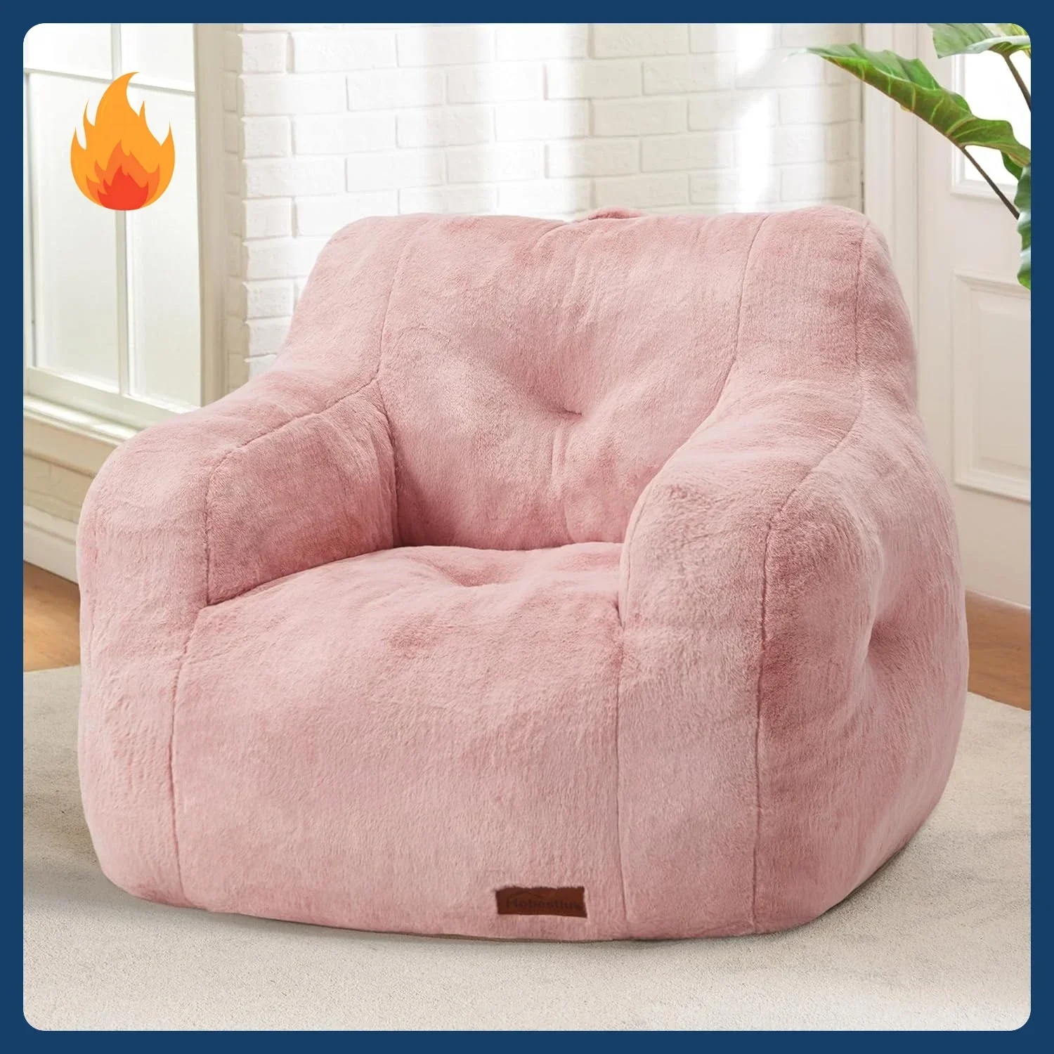 

[Limited Stock!]Bean Bag Chair for Adult Small Bean Bag Chairs with Arms Furry Beanbag Chair with Foam Filler Stuffed Bean Bag S