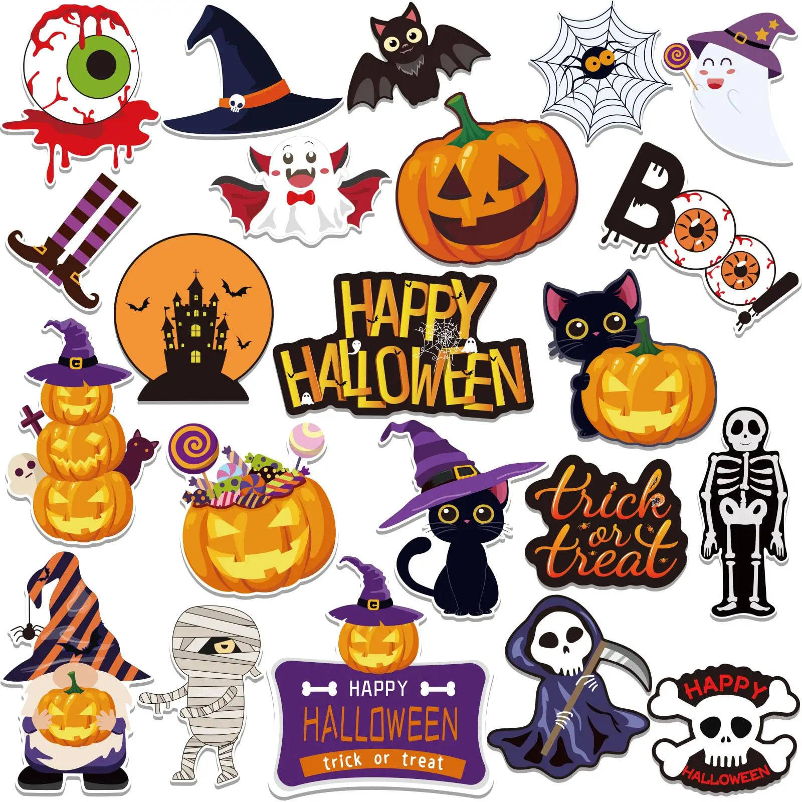 

Halloween Magnets Decorations Stickers, 22pcs Pumpkin Ghosts Bat Car Magnets Decorations Accessories for Halloween Party Supplie
