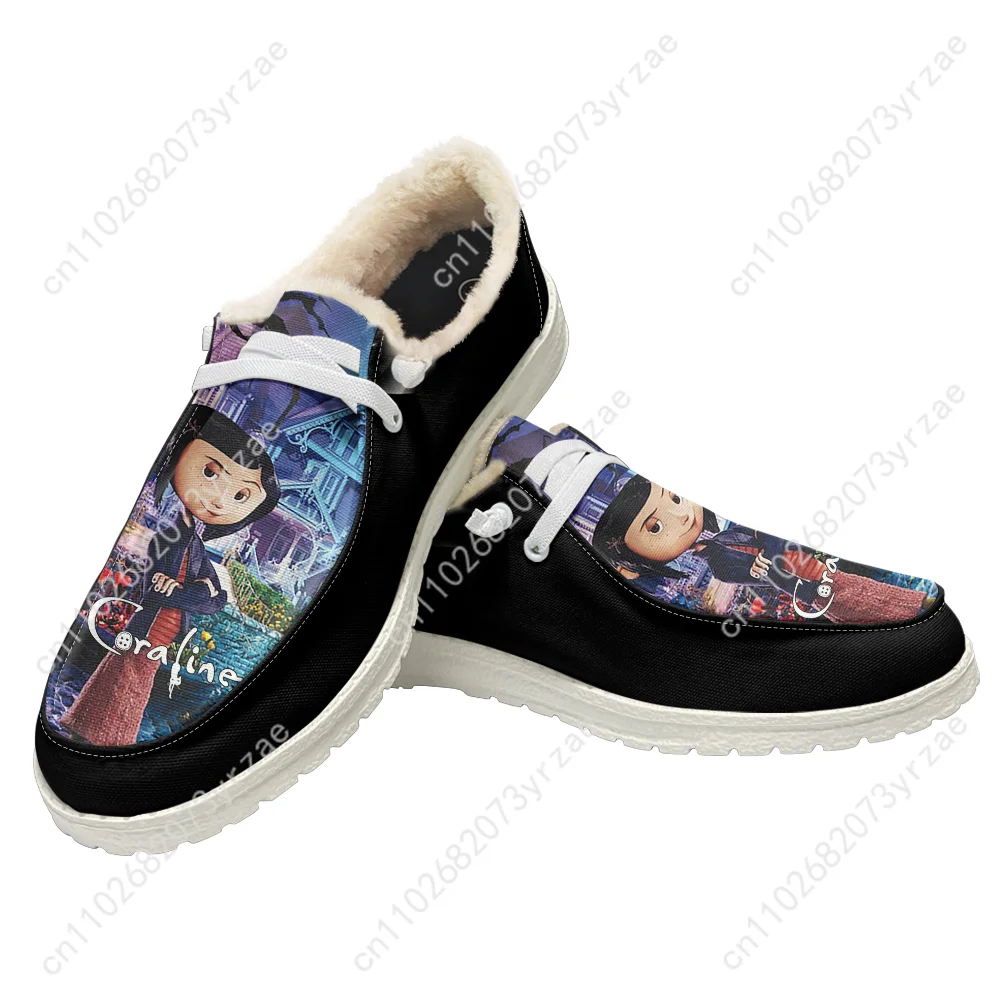 كورالاين حذاء مسطح من القطيفة للرجال والنساء المراهقات حذاء دافئ داخلي وخارجي عالي الجودة حذاء خفيف الوزن مخصص للأحذية