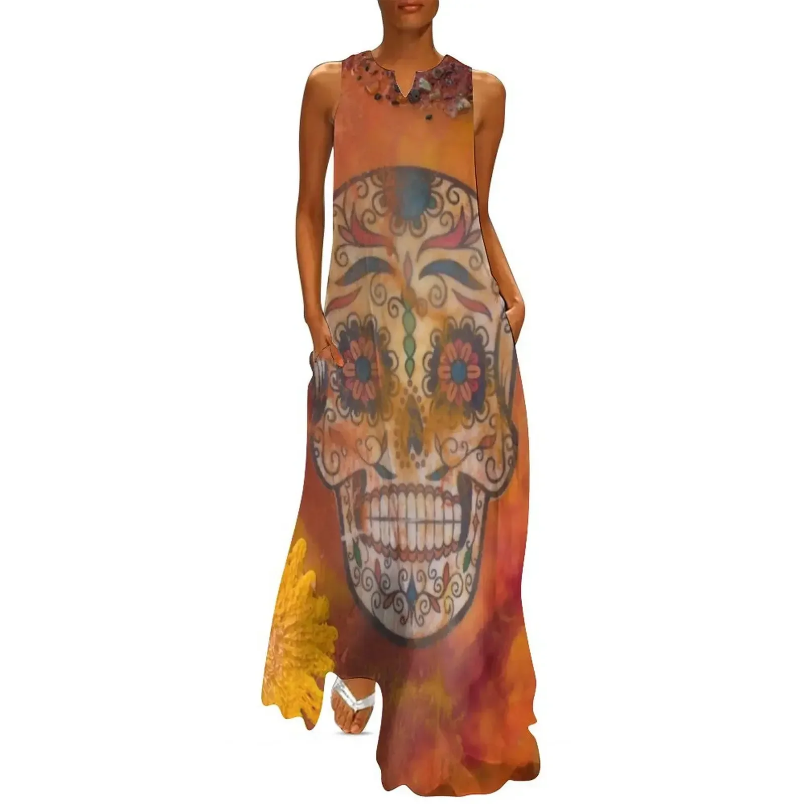 

Dia de los Muertos~ Calaveras Long Dress summer clothes prom dress prom dresses luxury dresses Dress