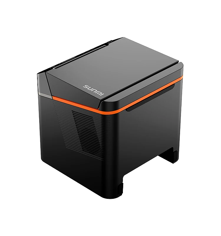 80mm Barcode Thermal Label Receipt Printer Low Noise High Speed Printing Support Multiple Language Edit Print