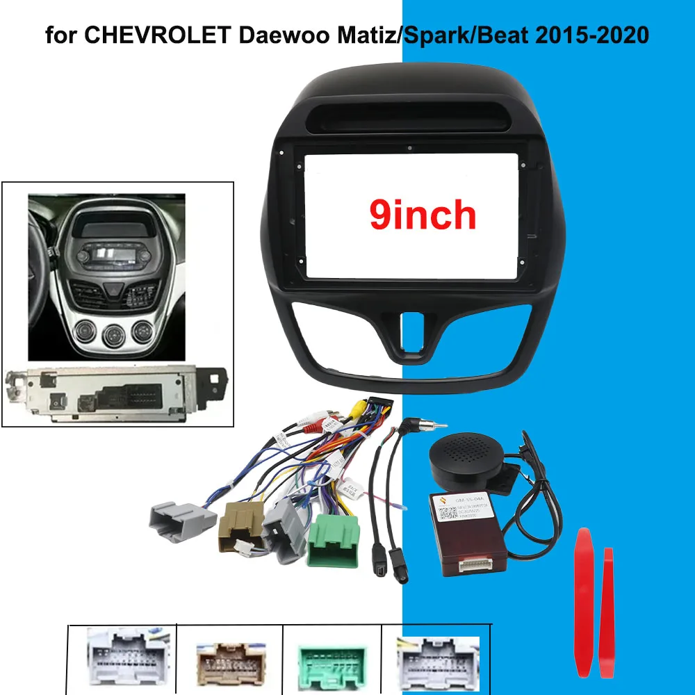 Pour CHEVROLET Daewoo Matiz/Spark/Beat 2015-2020 adaptateur de cadre d'autoradio câble de boîte Canbus Kit de panneau de montage de tableau de bord