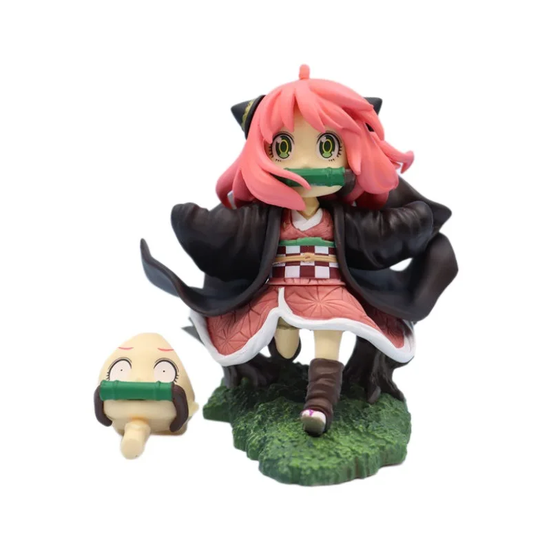 

SPY×FAMILY Anya Forger COS Demon Slayer Kamado Nezuko Cute Version Doll Action Figure Toys Anime Model
