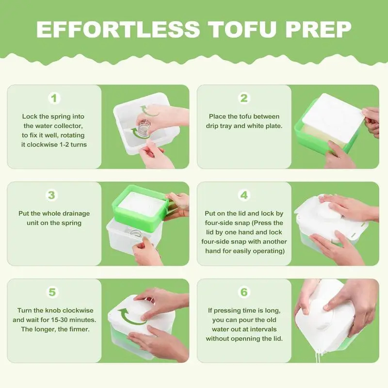 Tofu block salad drain box Kitchen Home Tofu Press Sturdy Cheese portable cheese for easy water removal Cheese drain and filter