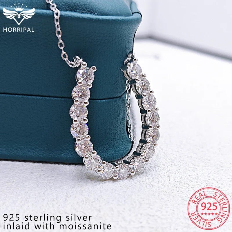 

2025 New Horseshoe Necklace D VVS1 Moissanite Wite GRA Certificate Fashion Fine Jewelry S925 Sterling Silver U Pendant for Women