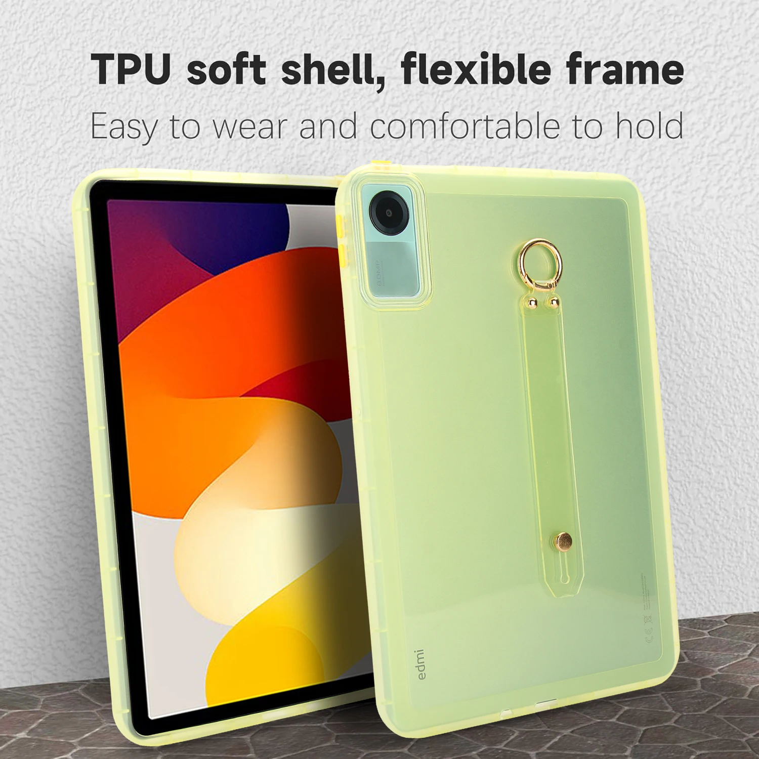 Custodia in TPU per Xiaomi Redmi Pad SE 8.7 pollici 2024 SE 11 "Pad 5 6 Pro Paraurti morbido Cover per tablet resistente allo strappo con polso regolabile