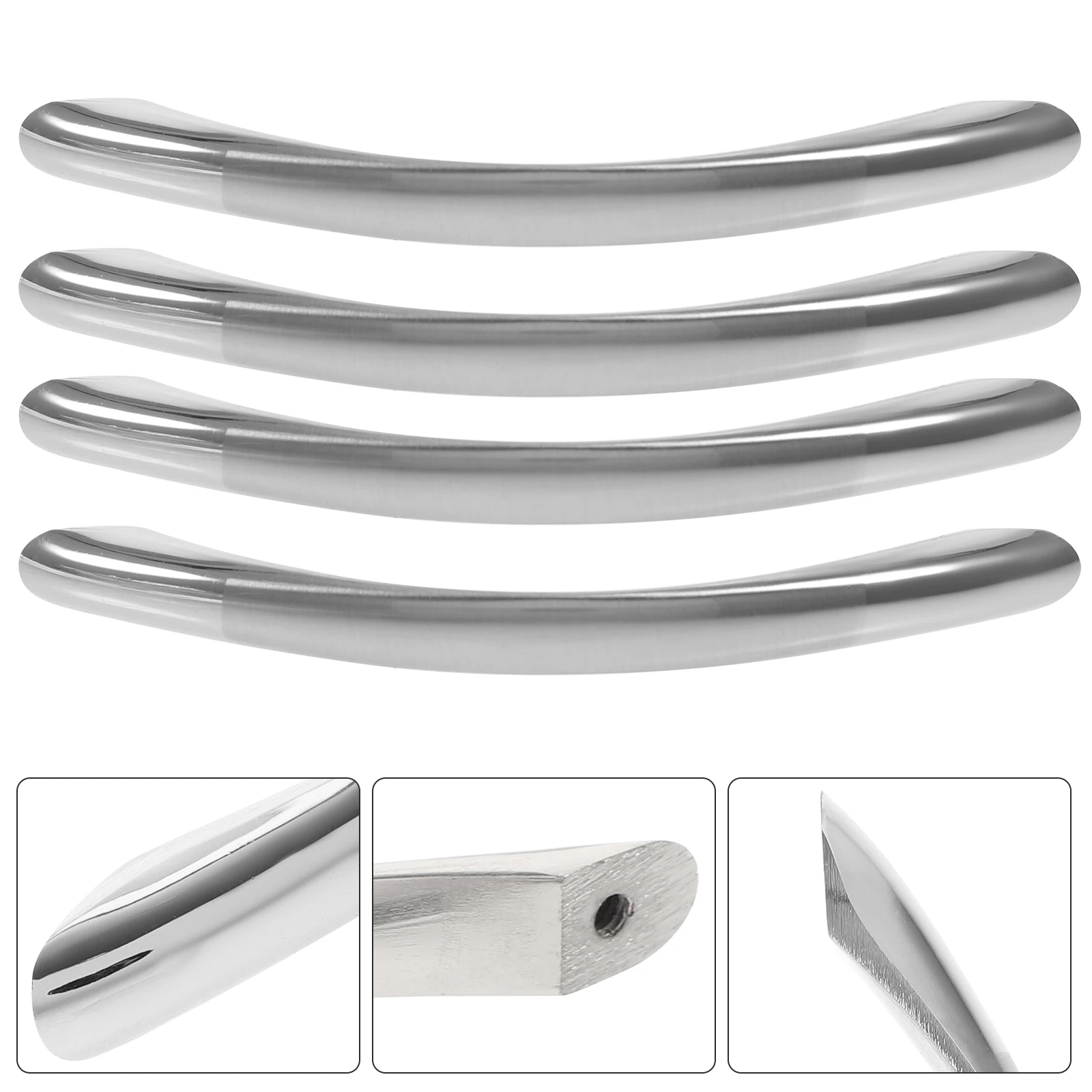 

4 Pcs Arch Shaped Silver Zinc Alloy Cabinet Door H les for Dresser Drawers Bathroom Cabinets Kitchen Furniture Knobs Pulls