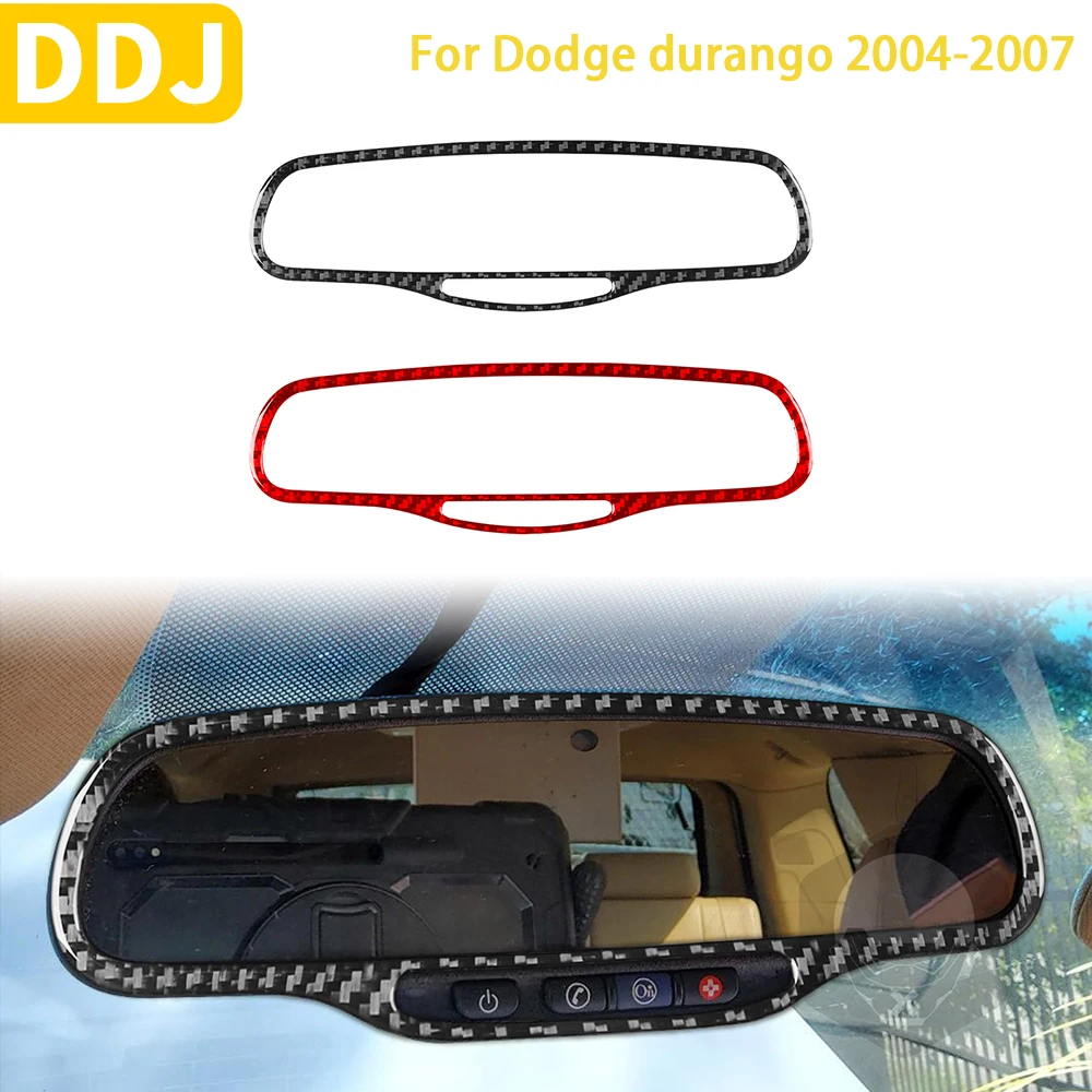 

For Dodge Durango 2004 2005 2006 2007 Accessories Carbon Fiber Car Interior Central Rearview Mirror Panel Trim Sticker