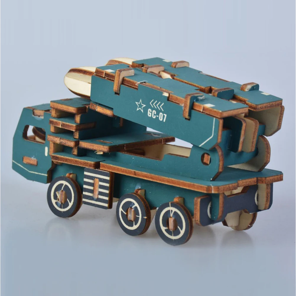 

3 D 3D Wooden Puzzle Creative Toy Assembled Machine Box-packed Bamboo Educational