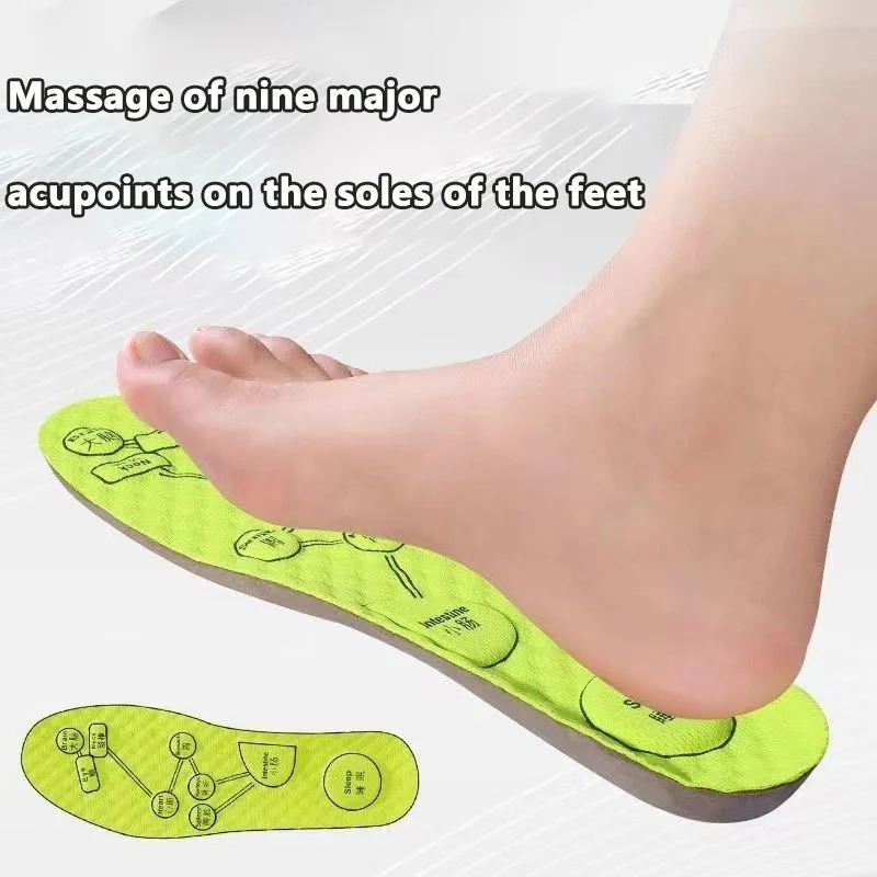 Semelle intérieure d'acupression des pieds pour hommes et femmes, coussin de sport doux et respirant, absorbant la transpiration, dépistolet ant, coussinets de chaussures