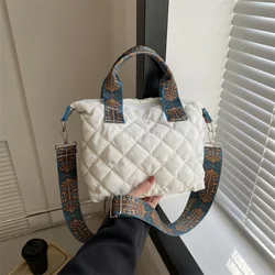 2024 New Winter Quilted Padded Large Tote Nylon Women Handbags Luxury Design Shoulder Crossbody Bags Shopper Bag