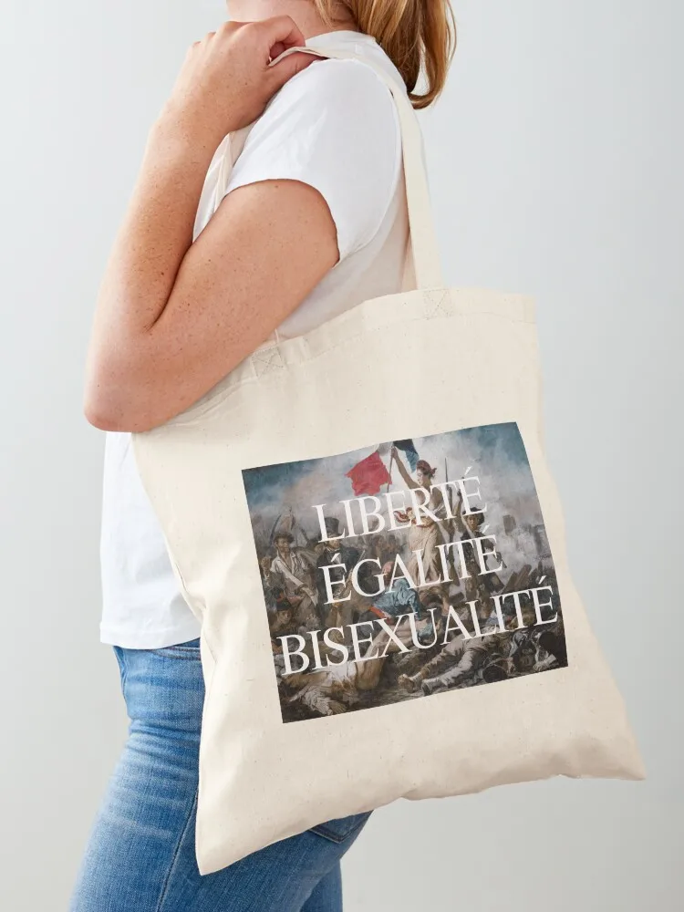 

LIBERTé éGALITé BISEXUALITé Tote Bag bag for beach reusable grocery bags Fabric bag shopping cart bags