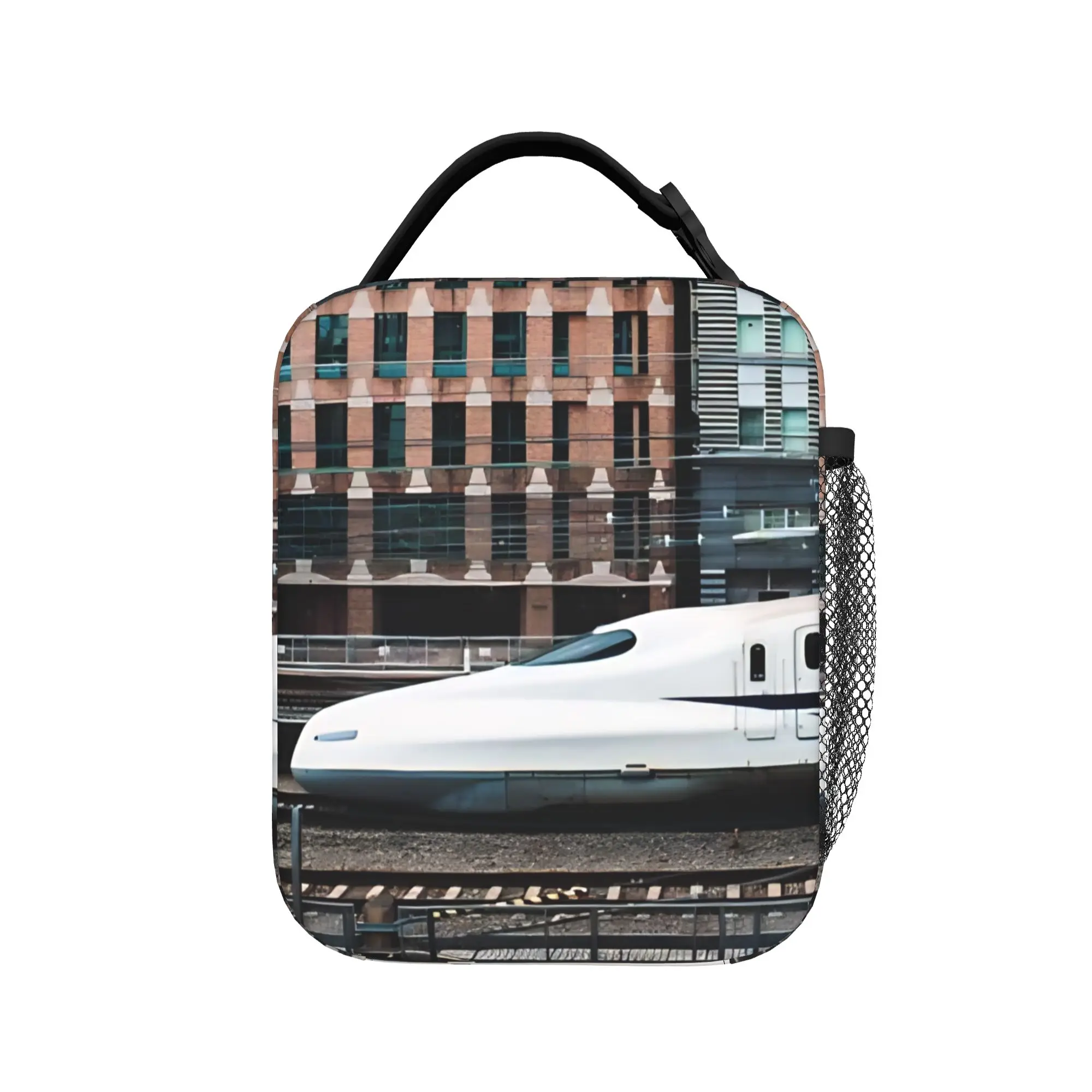 Bullet Train Insulated Lunch Bags Cooler Bag Reusable,Lunch Container High Speed Rail Train High Capacity Tote Lunch Box