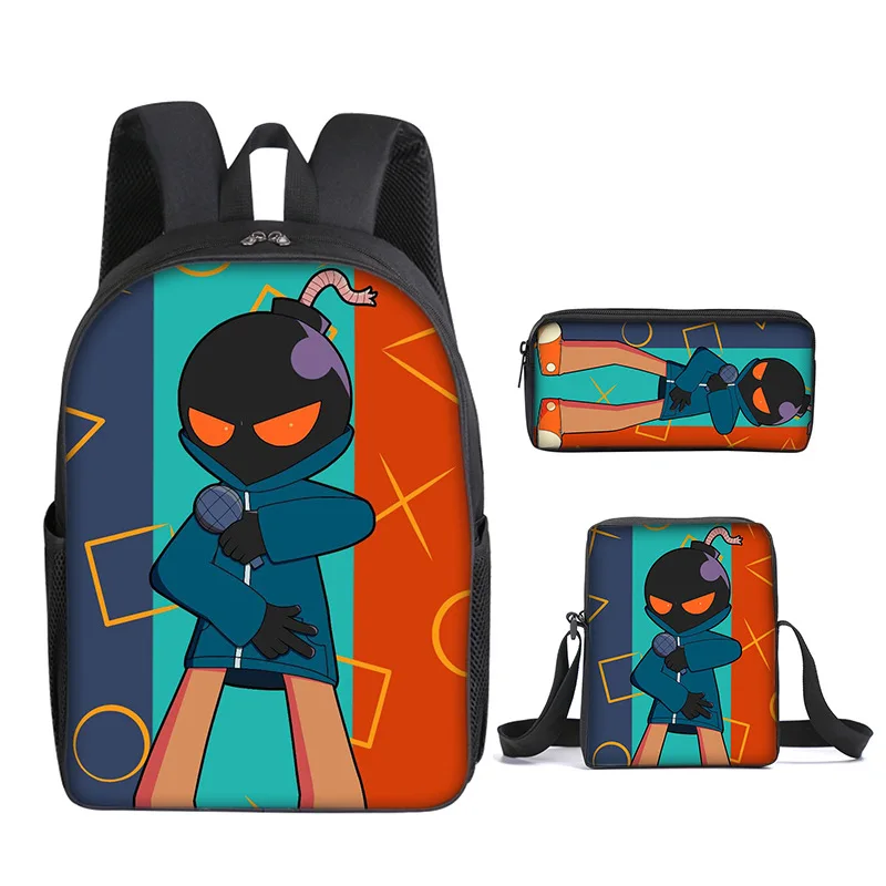 

Friday Night Funkin Backpack Shoulder Bags Pen Bag 3 Pcs/Set Fnf Game Schoolbags Anime Backpacks for Boys Girls Bookbag Mochila