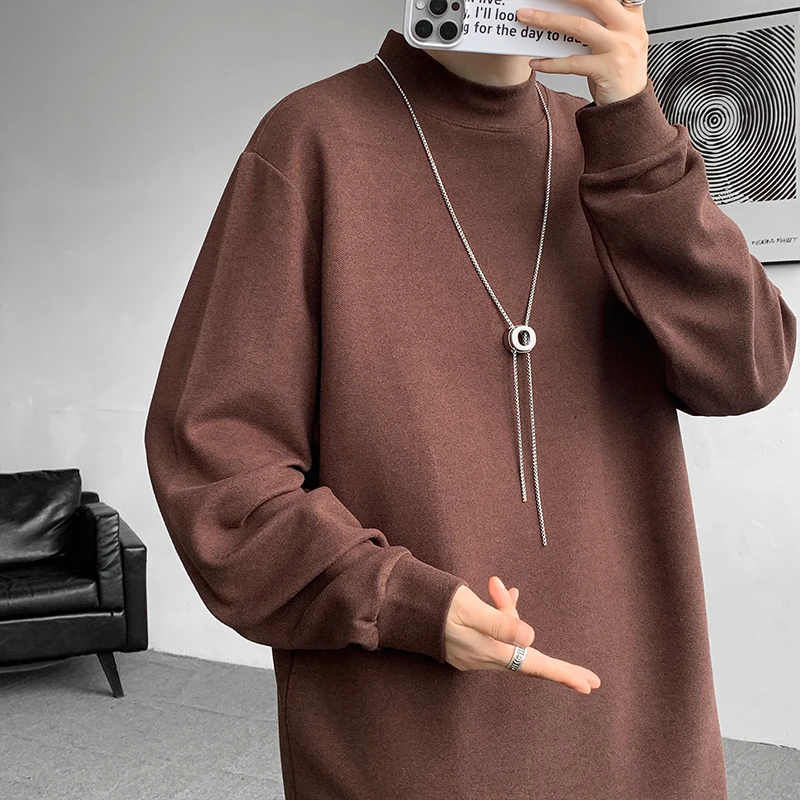 

M-XXXXXL Мужская полуводолазка, утолщенная термоуличная одежда, базовый слой, универсальные модные стильные топы на флисовой подкладке для мужчин 5XL 4XL