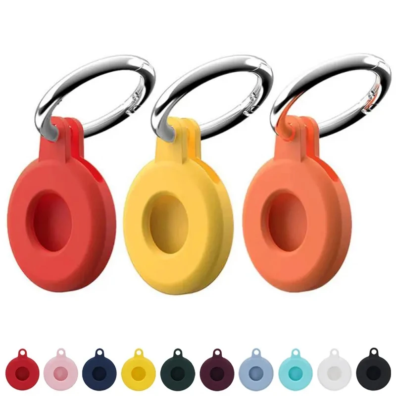 For Apple Airtags Tracker Cover Liquid Silicone Keychain for Air Tag case Anti-Loss Pet Dog Locator Protector Tracking Device