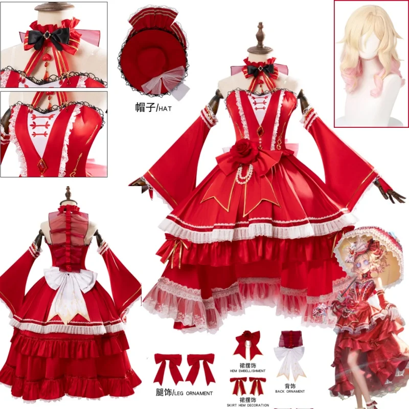 Perfumer Vera Nair Cosplay Star of Scent Costume Multi-layer Ruffle Skirt Lace Lolita Dress for Dressup Party Game Identity V