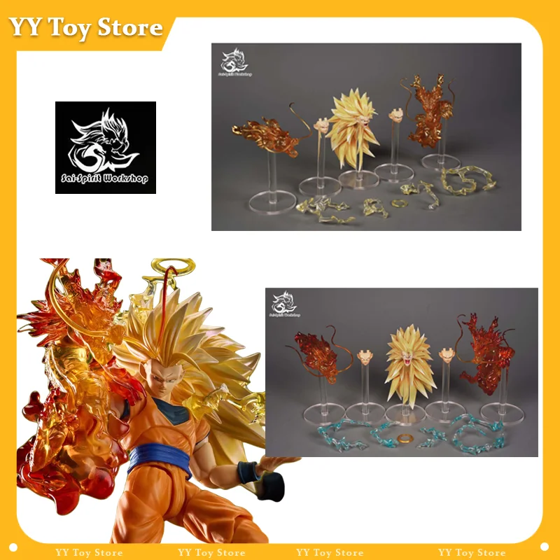 

SSW Studio Dragon Ball SHF Figure SSJ 3 Super Saiyan Son Goku Head Sculpture Special Effect Figure Figurine Collection Models