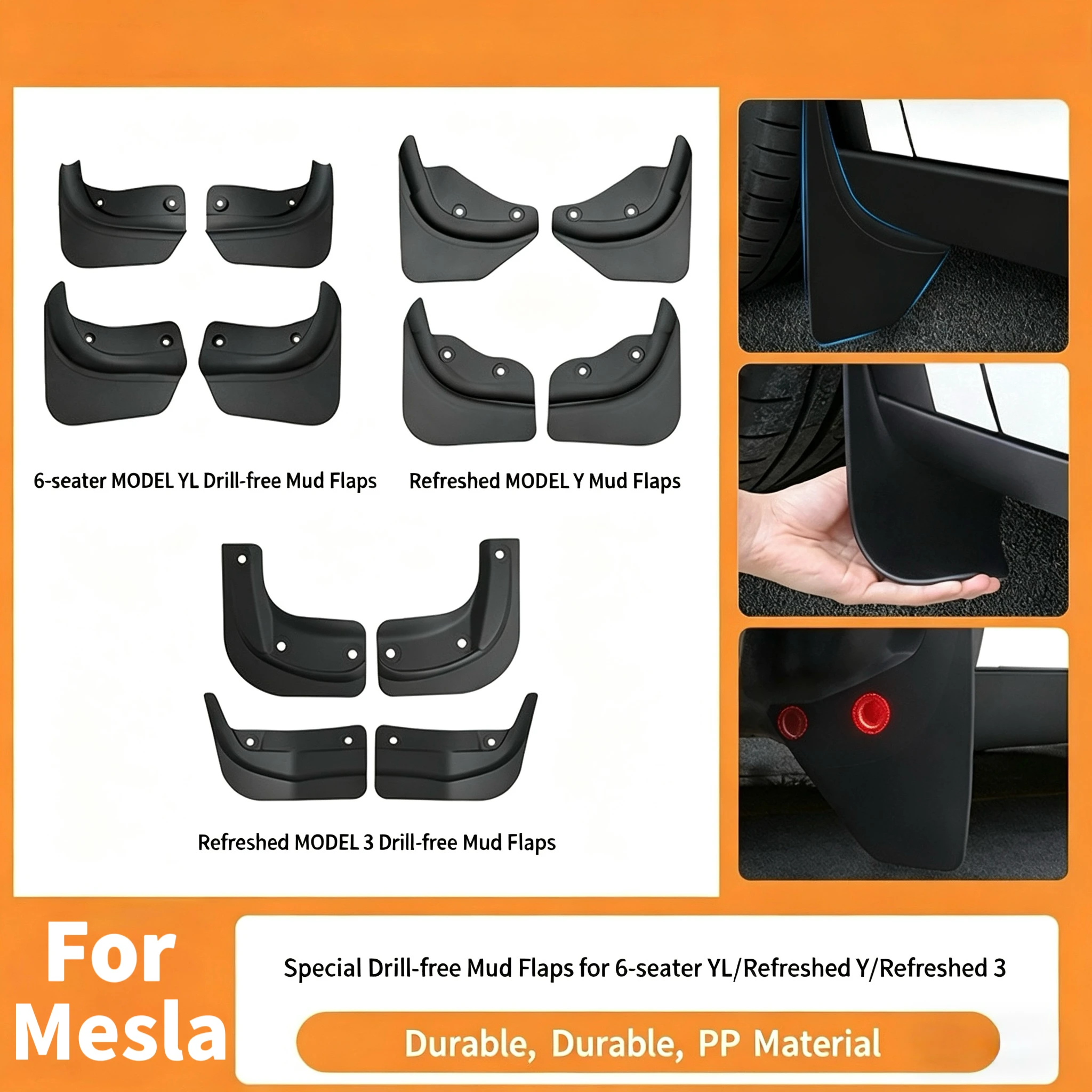 Mud Flaps For Tesla Model 3 2025 2026 Model Y Mudguard Official Original Front Rear Wheel Fender Splash Guard Travel Accessories