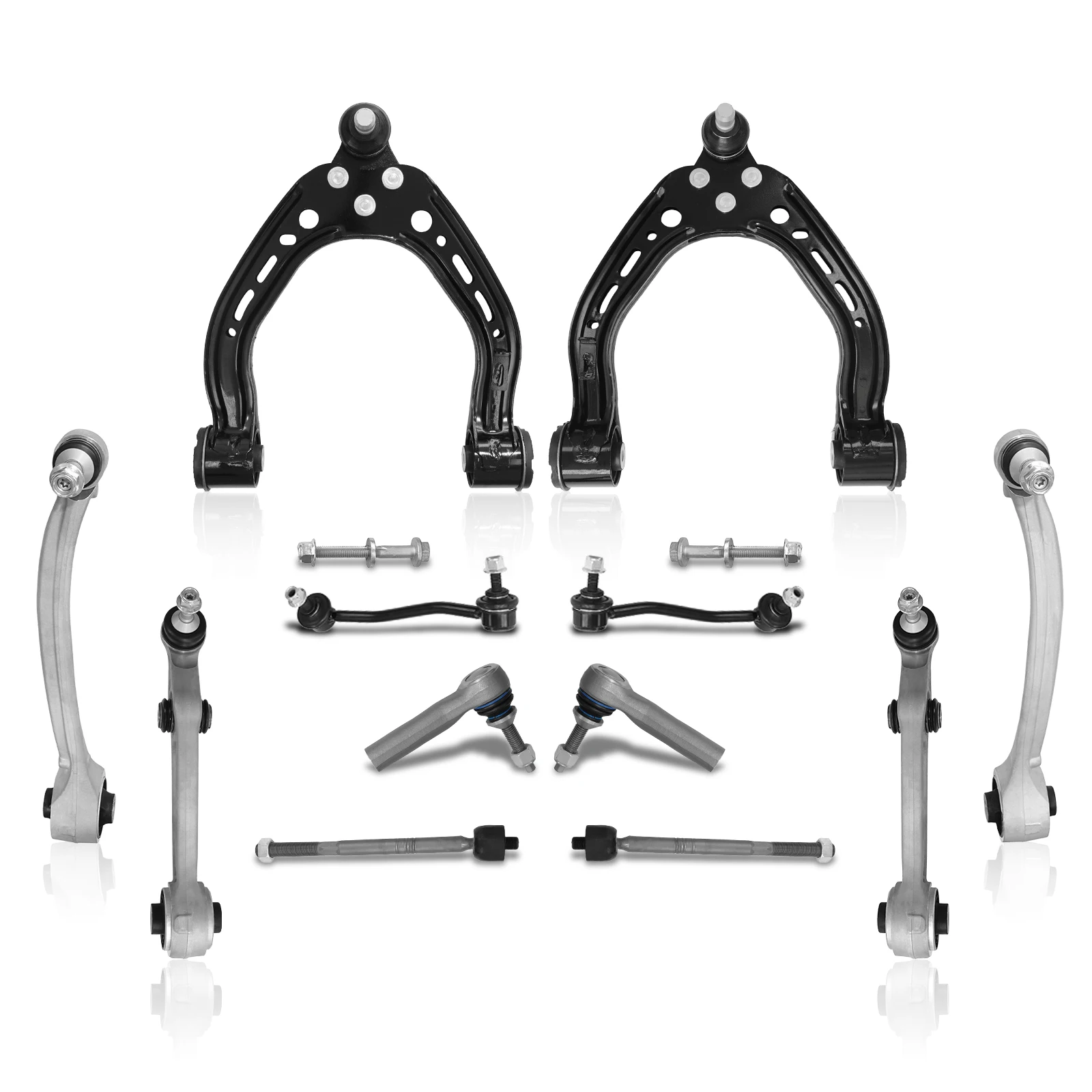 AzbuStag 12 Pcs Front Control Arms Ball Joint Assembly Sway Bar Link Fits For Tesla S RWD 2012-2016