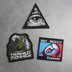 Trained Monkeys Mark Hook&Loop Patch All-seeing Eye God's Eye Tactical Backpack Sticker Medic Beast Senior Armband Morale Badge