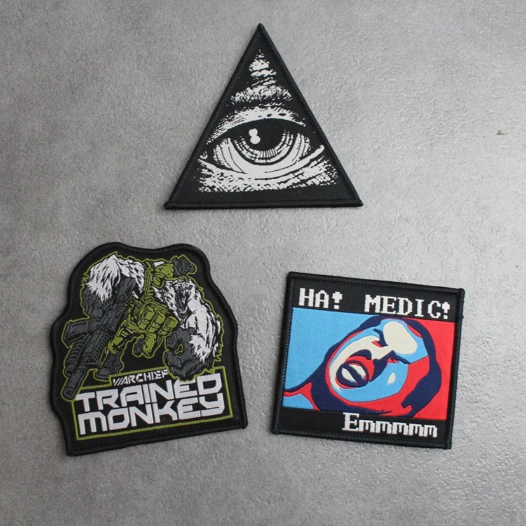 Trained Monkeys Mark Hook&Loop Patch All-seeing Eye God's Eye Tactical Backpack Sticker Medic Beast Senior Armband Morale Badge