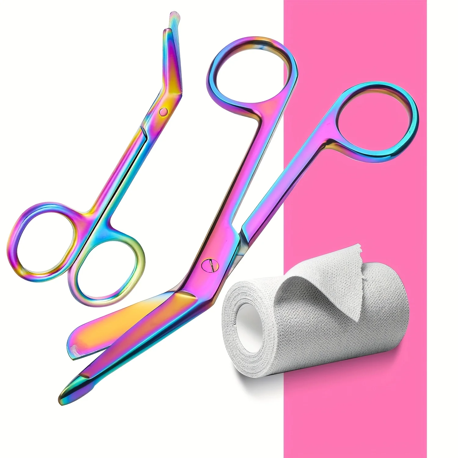 Durable All-Steel Gauze Bandage Scissors Safety Blunt-Tip Plaster Scissors, Sharp Blades for Precise Cutting