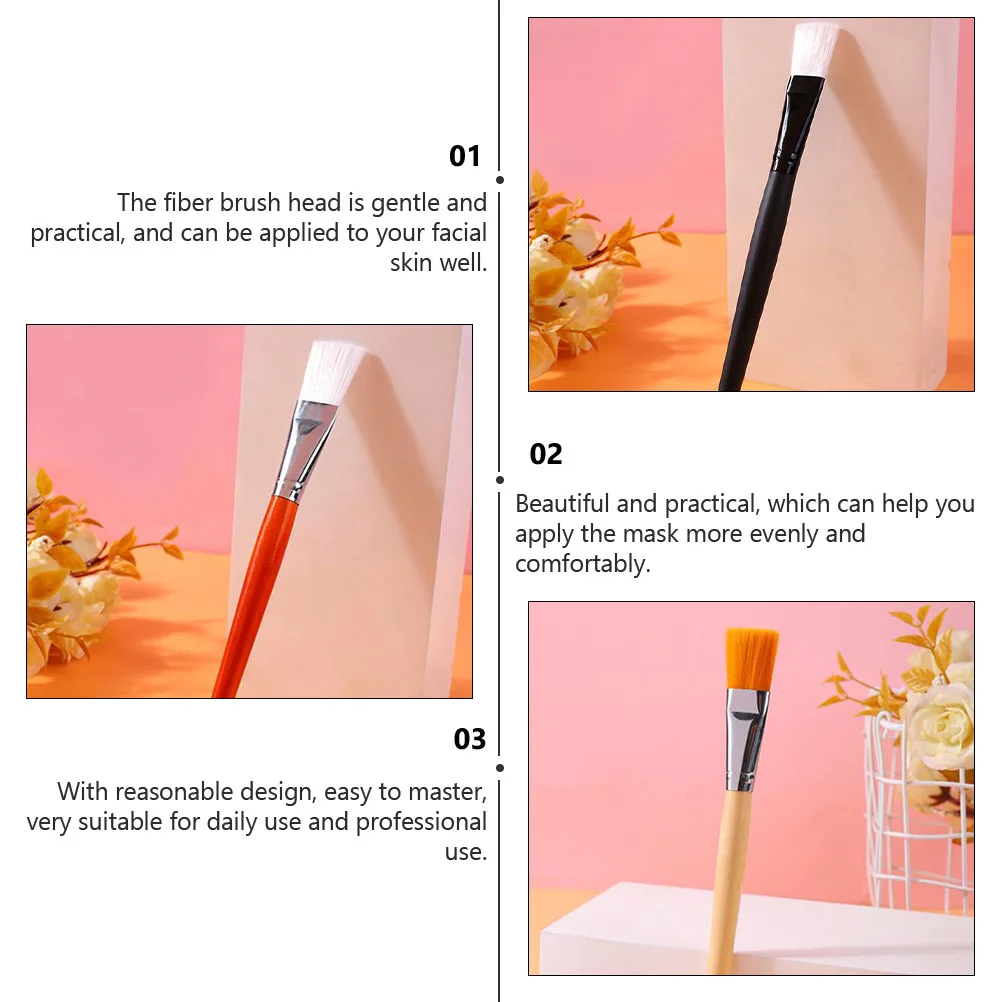 3 uds cepillo de belleza cepillo de fibra suave herramienta de belleza aplicador Facial herramienta de máscara fácil de limpiar almacenamiento uso diario