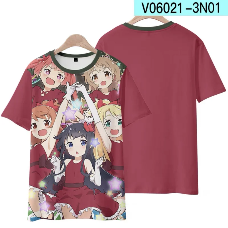 

Wataten!: An Angel Flew Down to Me Printing T-shirt Summer Round Neck Short Sleeve Popular Japanese Anime Streetwear Plus Size