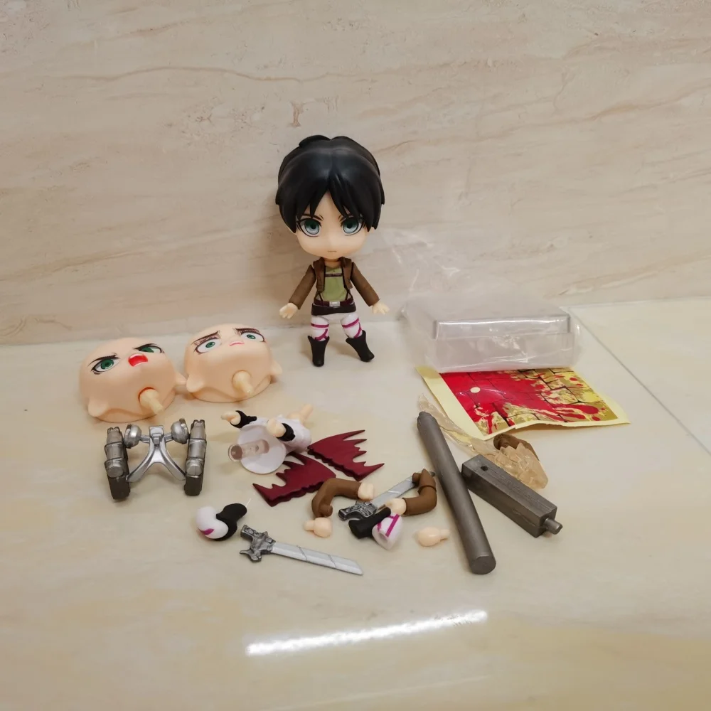 Anime Attack On Titan Eren Jaeger PVC Action Figure Collectible Model Doll Toy 10CM 375#