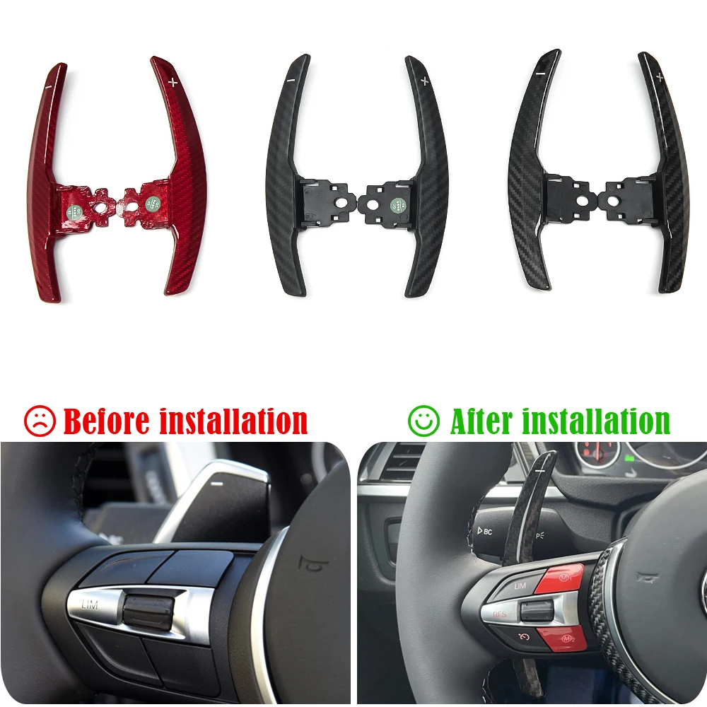 

Car Steering Wheel Shift Paddle Extended Shine Interior Accessories Carbon Fiber Paddle Shifter For BMW X3 X4 F25 F26