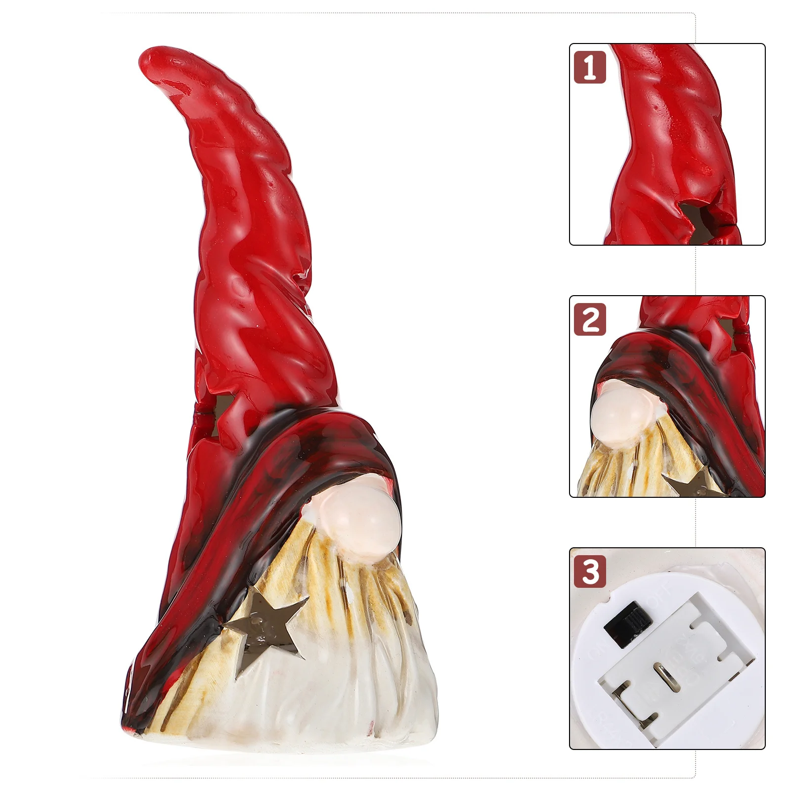 

1Pcs Xmas Ceramic Decoration Luminous Desktop Ornament Lighted Xmas Ceramic Adornment Party Table Festival Gifts